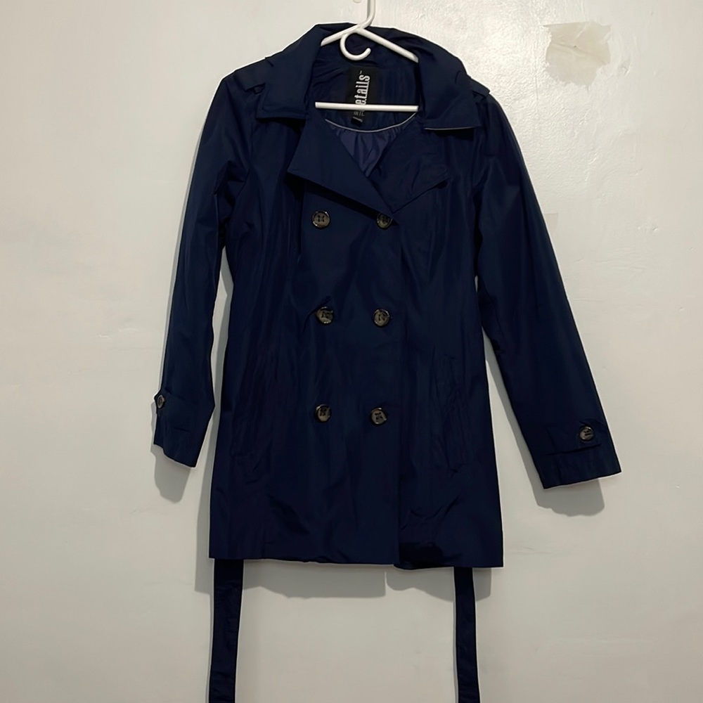 Size L Women’s D.e.t.a.i.l.s Details Intl Blue Navy Trench Coat